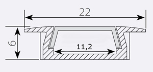 Врезной профиль для светодиодной ленты GS-298086